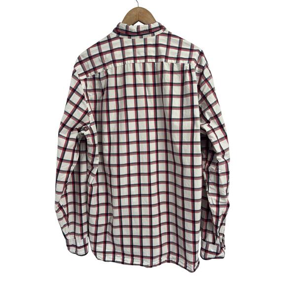 J Crew Blue Red Window Pane Plaid Button Down Shirt XLT 100% Cotton - Picture 2 of 4